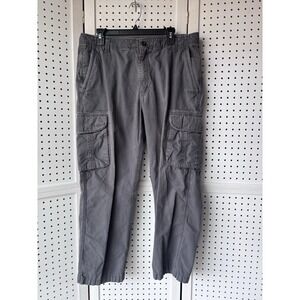 Outdoor Life Men's Cargo Pants 36x29 (27) Gray Cotton Ripstop Outdoor Hiking
